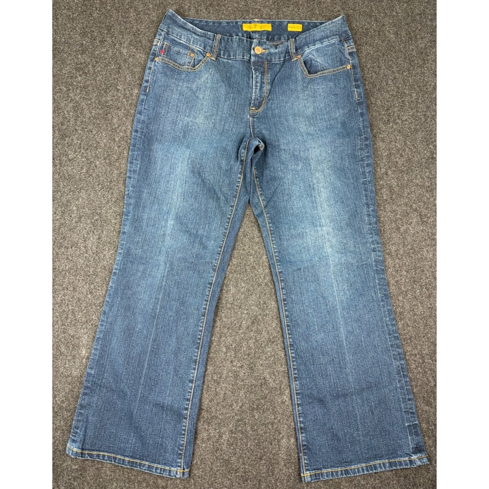 Seven7 Premium Denim Womens Size 16 Bootcut Jeans Medium Wash Blue Stretch 34x29